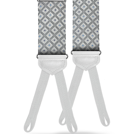 Yates Silver Silk Suspenders - KK & Jay Supply Co.