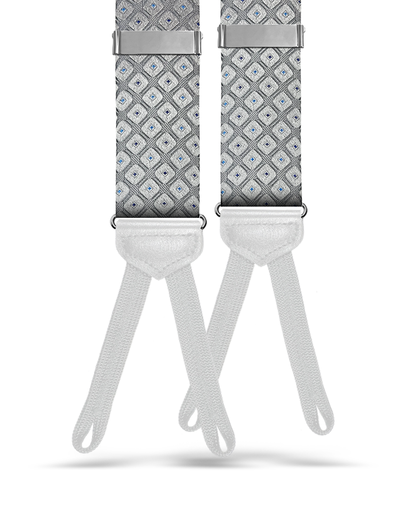 Yates Silver Silk Suspenders - KK & Jay Supply Co.