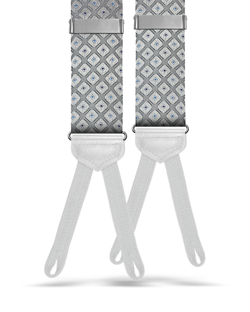 Yates Silver Silk Suspenders - KK & Jay Supply Co.