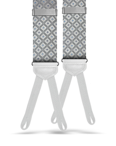 Yates Silver Silk Suspenders