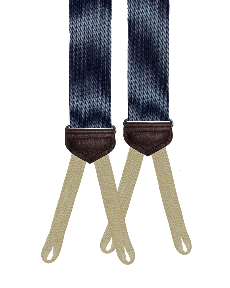 Limited Edition<br>Bingham Blue Wool Suspenders - KK & Jay Supply Co.