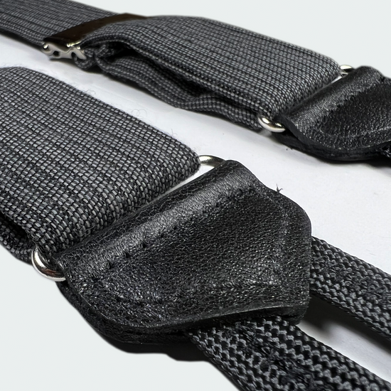 Limited Edition<br>Bingham Charcoal Wool Suspenders - KK & Jay Supply Co.