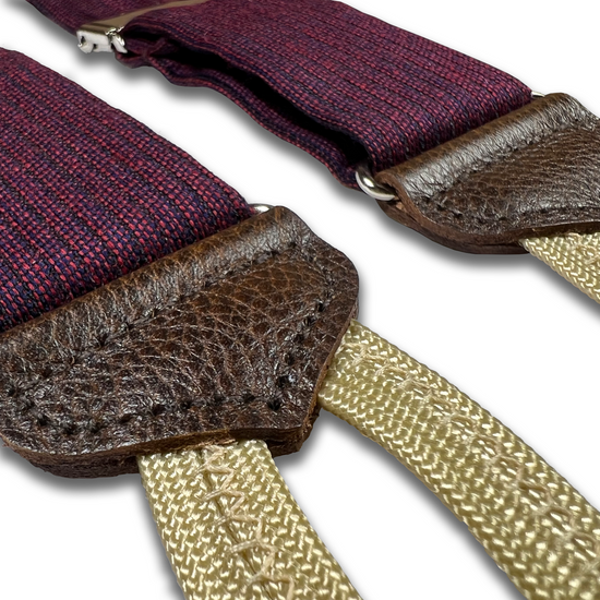 Limited Edition<br>Bingham Maroon Wool Suspenders - KK & Jay Supply Co.