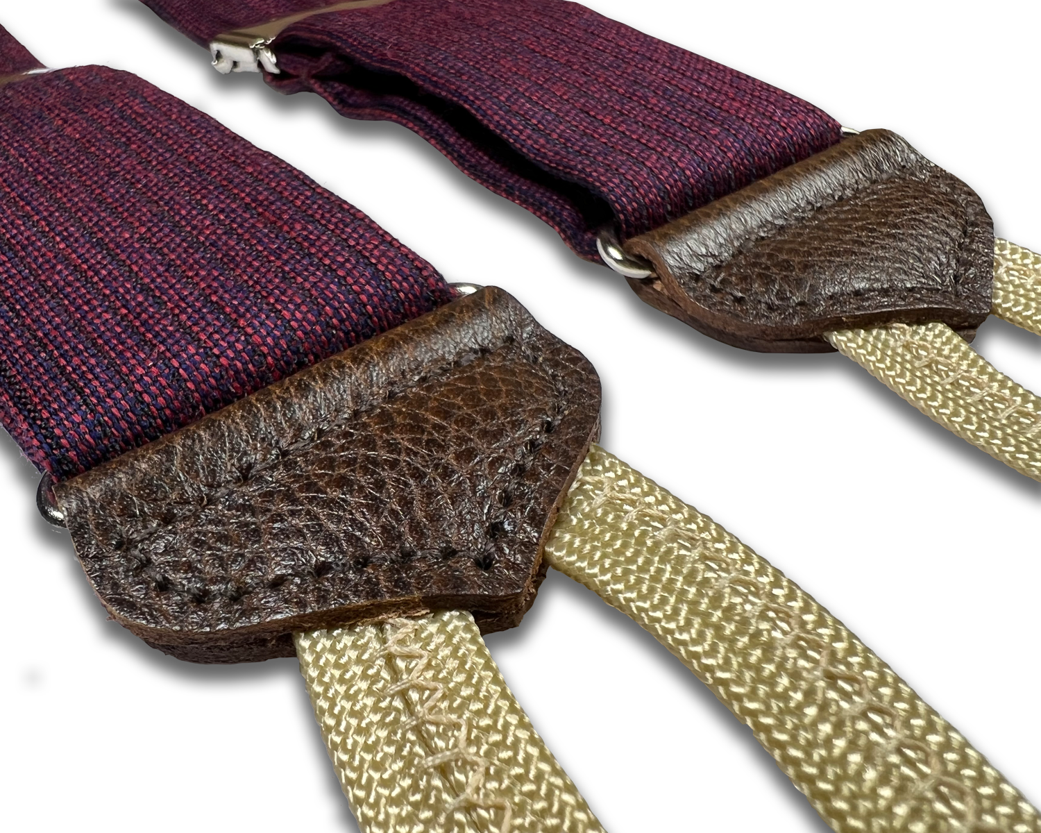 Limited Edition<br>Bingham Maroon Wool Suspenders - KK & Jay Supply Co.