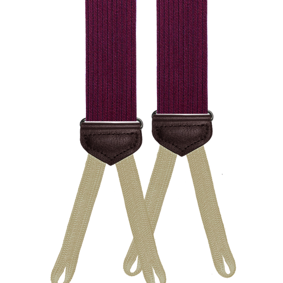 Limited Edition<br>Bingham Maroon Wool Suspenders - KK & Jay Supply Co.