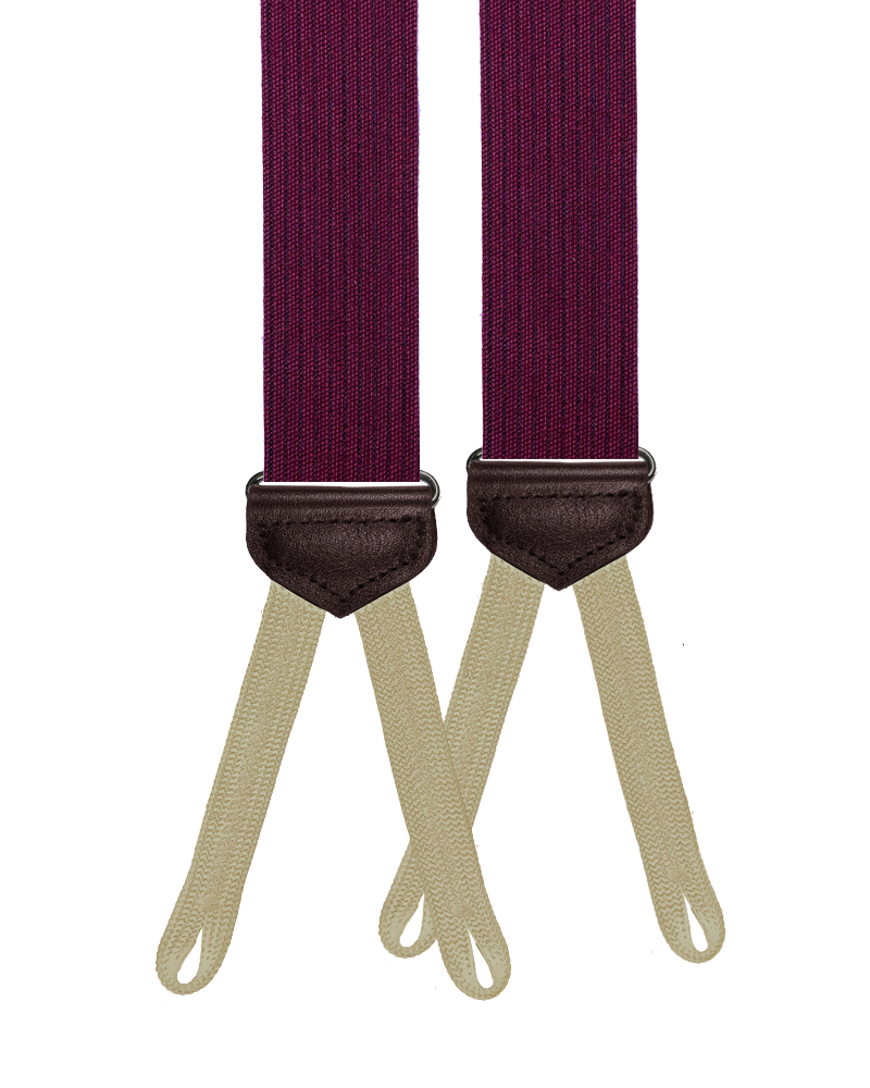 Limited Edition<br>Bingham Maroon Wool Suspenders - KK & Jay Supply Co.