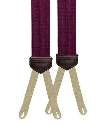 Limited Edition<br>Bingham Maroon Wool Suspenders - KK & Jay Supply Co.