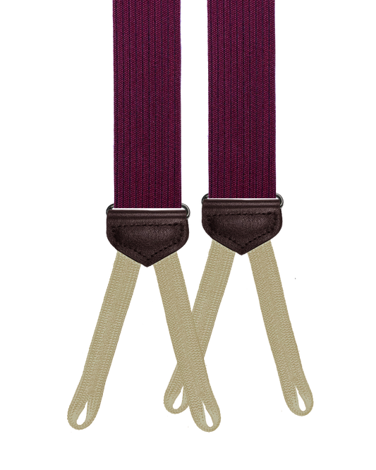 Limited Edition<br>Bingham Maroon Wool Suspenders - KK & Jay Supply Co.