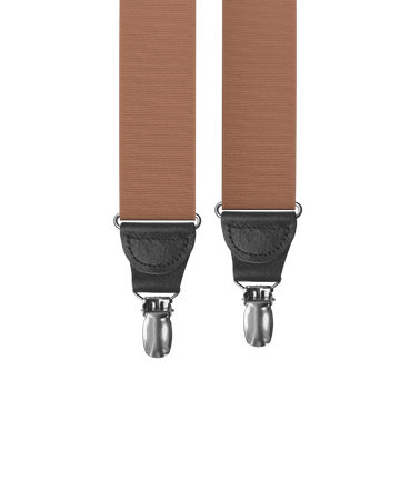 Coffee Grosgrain Clip-on Suspenders - KK & Jay Supply Co.