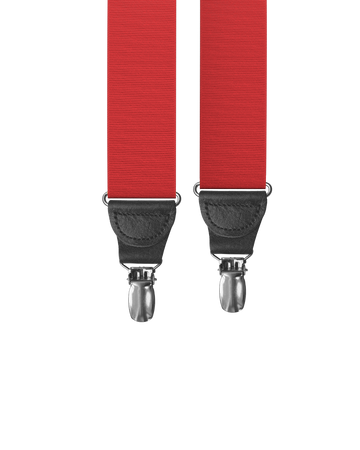 Cranberry Grosgrain Clip-on Suspenders - KK & Jay Supply Co.