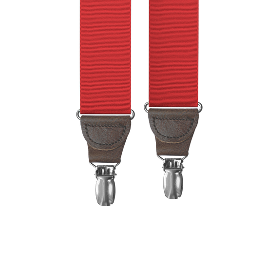 Cranberry Grosgrain Clip-on Suspenders - KK & Jay Supply Co.