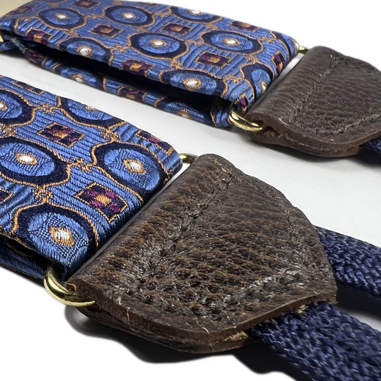 Limited Edition<br>Crowninshield Blue Silk Suspenders - KK & Jay Supply Co.