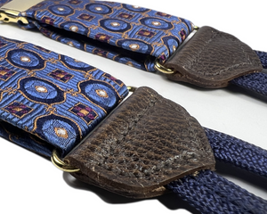 Limited Edition<br>Crowninshield Blue Silk Suspenders - KK & Jay Supply Co.
