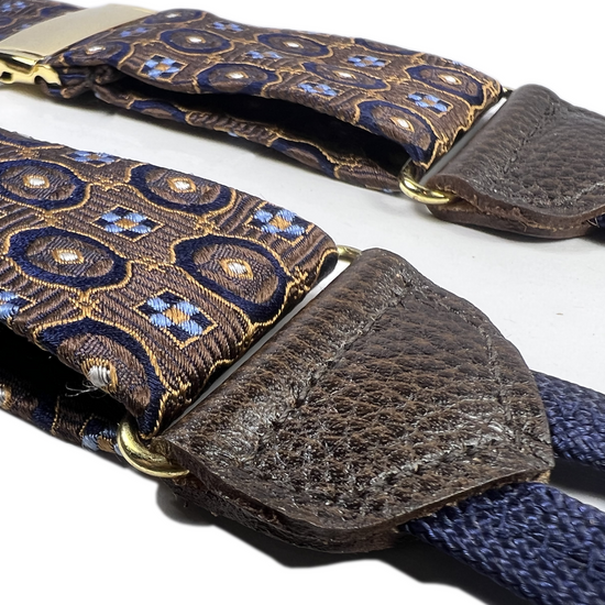 Limited Edition<br>Crowninshield Brown Silk Suspenders - KK & Jay Supply Co.