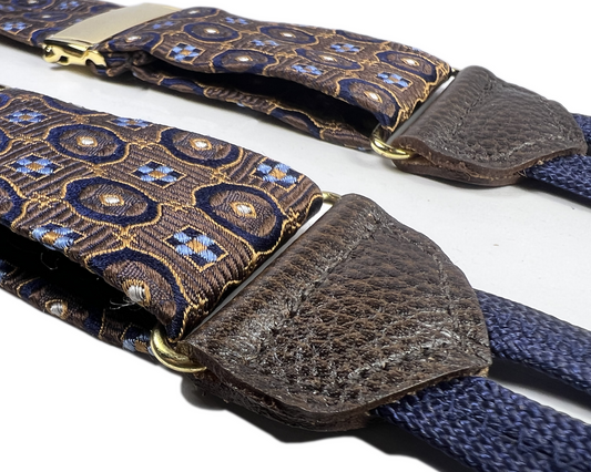 Limited Edition<br>Crowninshield Brown Silk Suspenders - KK & Jay Supply Co.