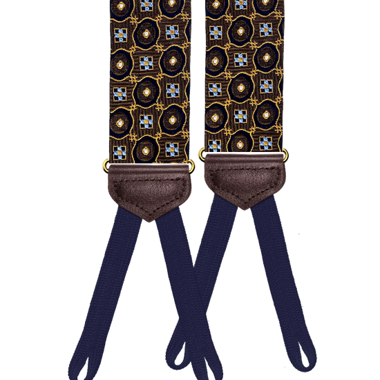 Limited Edition<br>Crowninshield Brown Silk Suspenders - KK & Jay Supply Co.