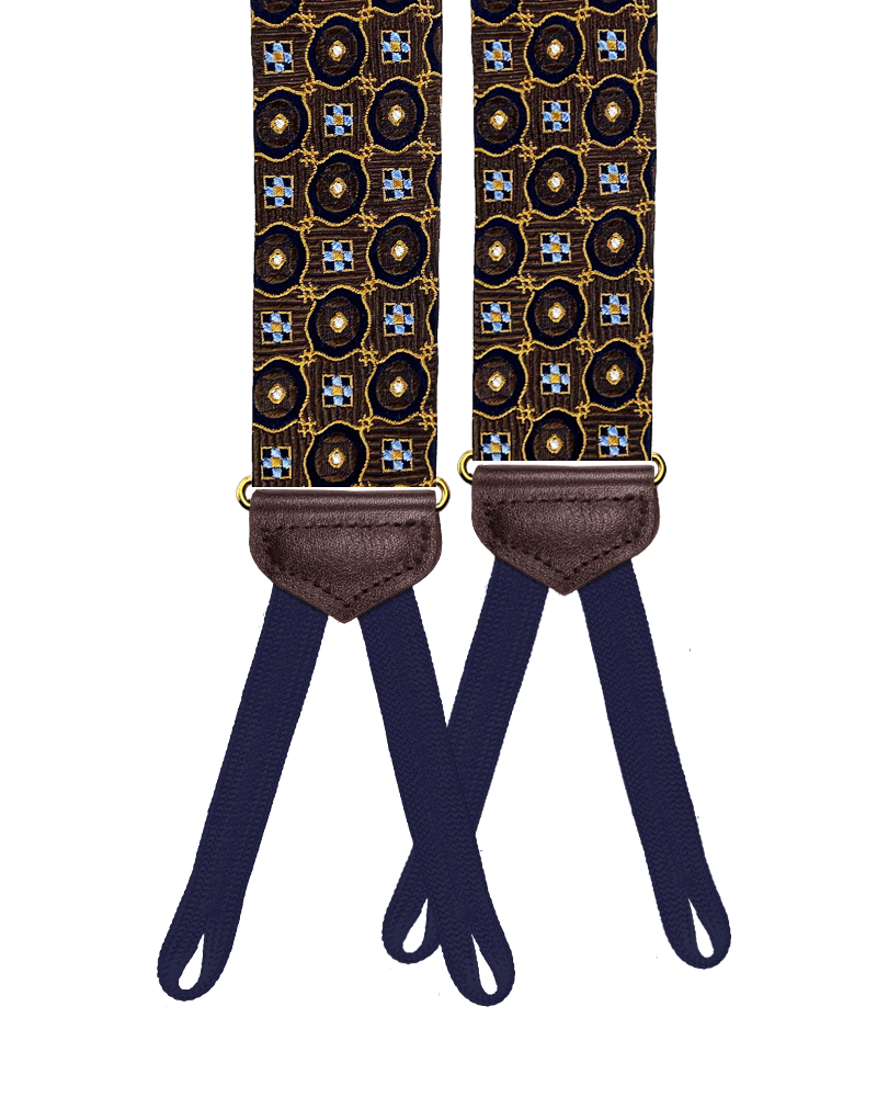 Limited Edition<br>Crowninshield Brown Silk Suspenders - KK & Jay Supply Co.