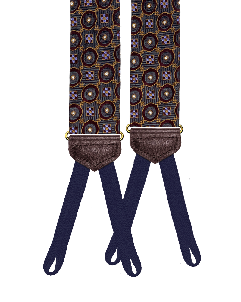 Limited Edition<br>Crowninshield Grey Silk Suspenders - KK & Jay Supply Co.