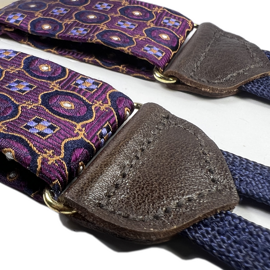Limited Edition<br>Crowninshield Purple Silk Suspenders - KK & Jay Supply Co.