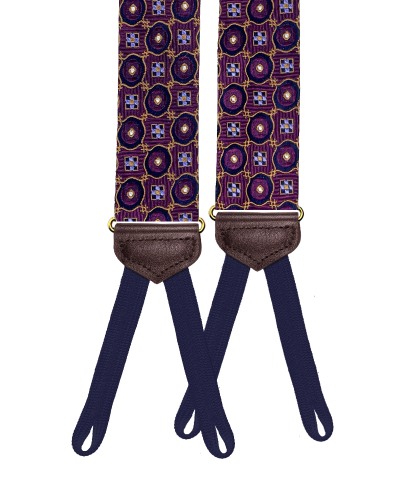 Limited Edition<br>Crowninshield Purple Silk Suspenders - KK & Jay Supply Co.