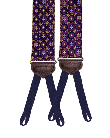 Limited Edition<br>Crowninshield Purple Silk Suspenders - KK & Jay Supply Co.