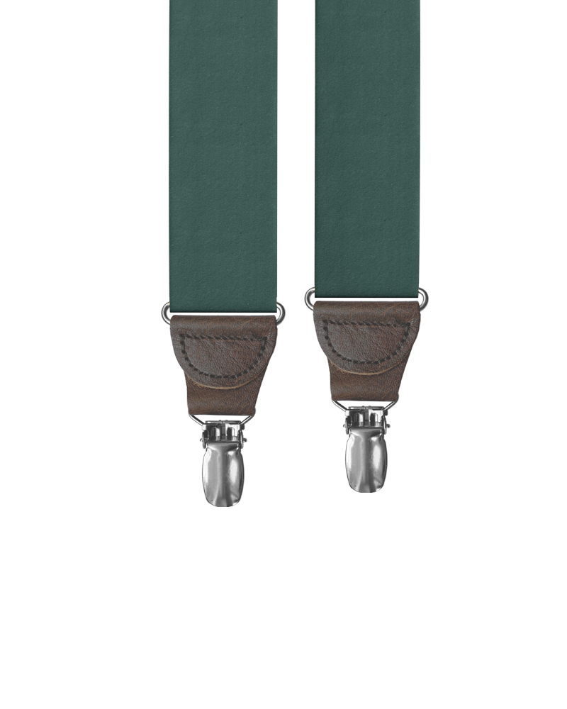 Forest Grosgrain Clip-on Suspenders - KK & Jay Supply Co.