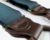 Fowler Puppytooth Silk Suspenders - Green - KK & Jay Supply Co.