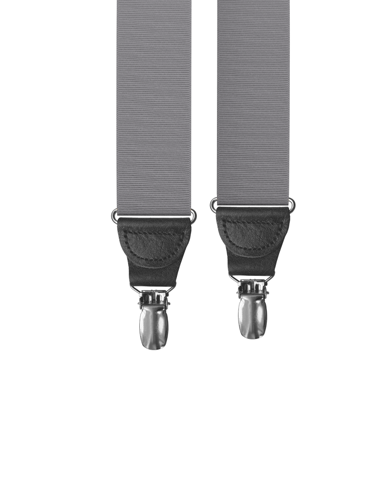 Grey Grosgrain Clip-on Suspenders - KK & Jay Supply Co.