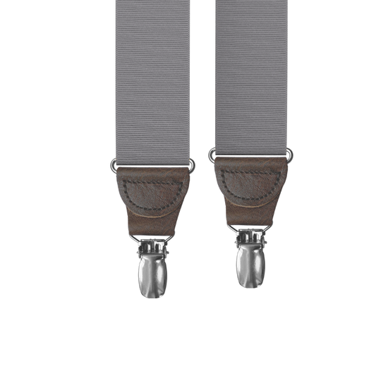 Grey Grosgrain Clip-on Suspenders - KK & Jay Supply Co.