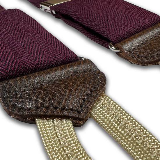 Limited Edition<br>Harrison Maroon Wool Suspenders - KK & Jay Supply Co.