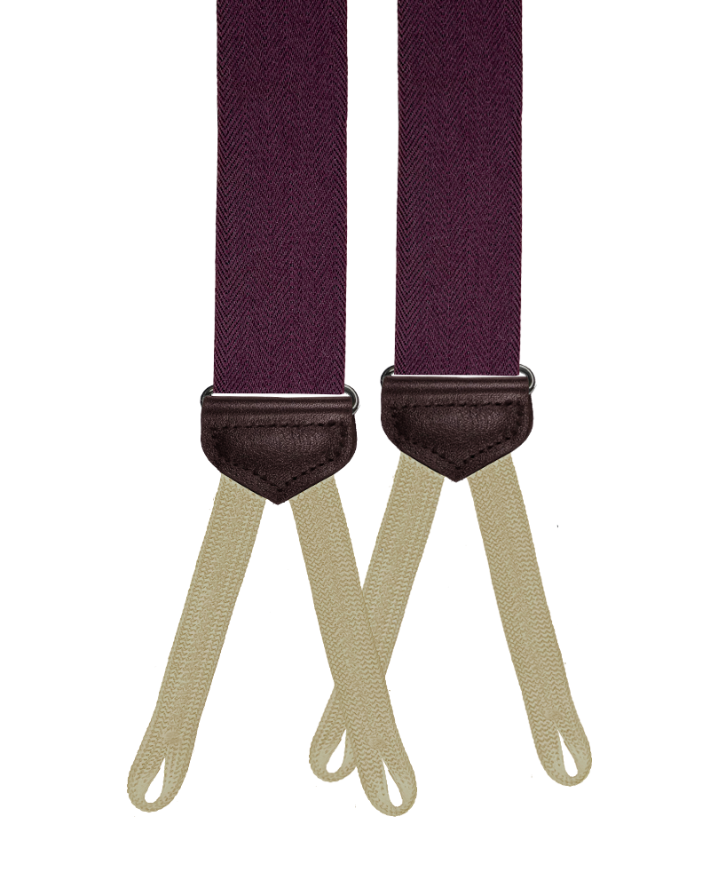Limited Edition<br>Harrison Maroon Wool Suspenders - KK & Jay Supply Co.