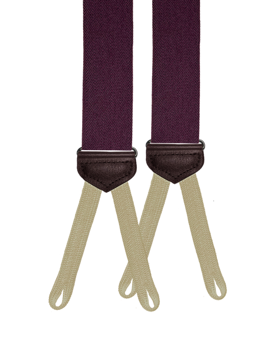Limited Edition<br>Harrison Maroon Wool Suspenders - KK & Jay Supply Co.