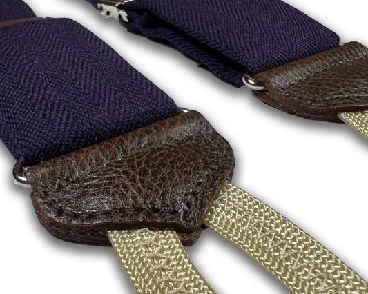Limited Edition<br>Harrison Purple Wool Suspenders - KK & Jay Supply Co.