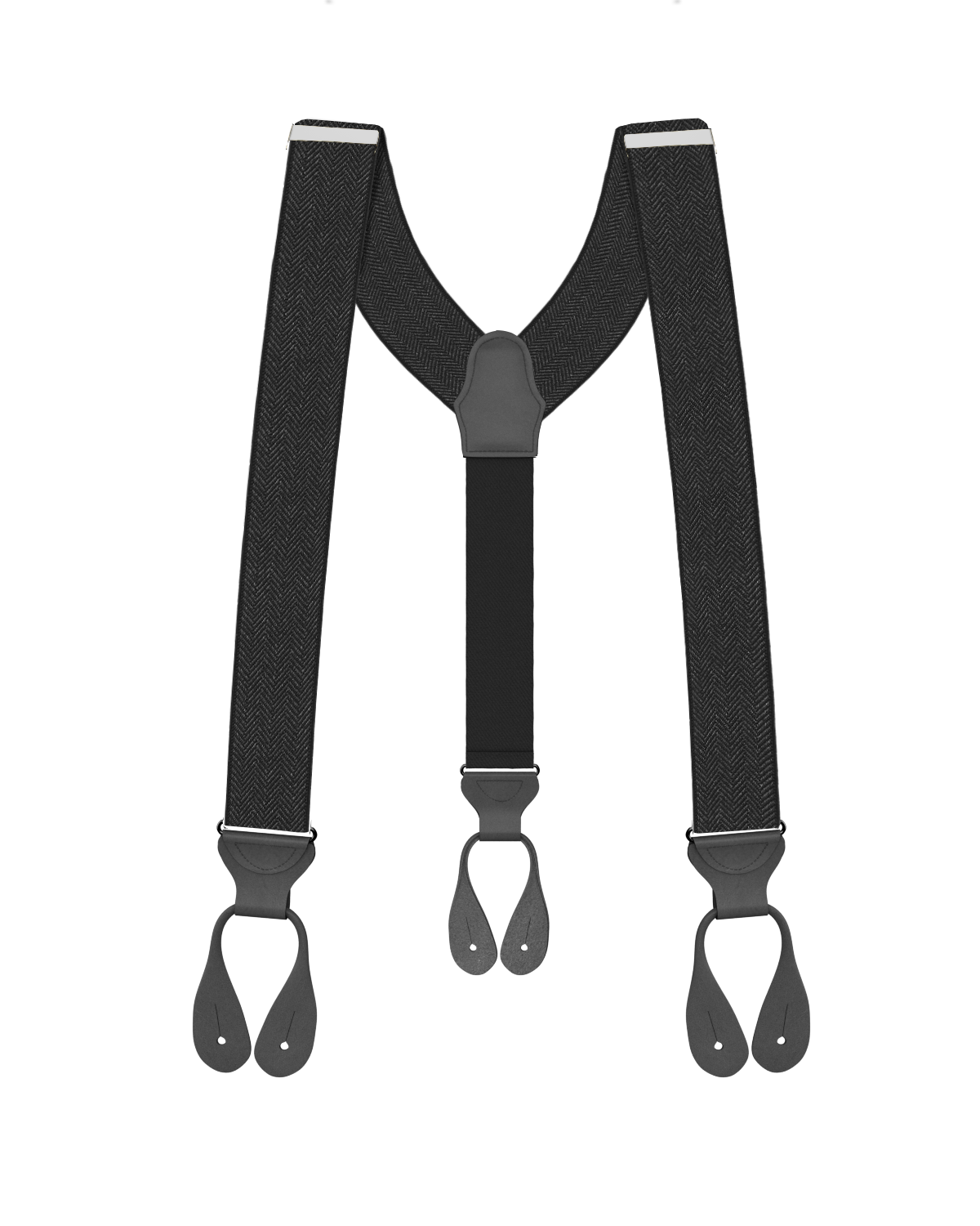 *New Limited Edition<br>Herringbone Black Suspenders - KK & Jay Supply Co.