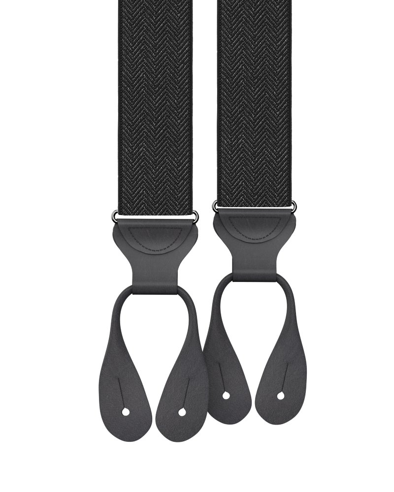 KK & Jay Supply Co. | Herringbone Black Suspenders