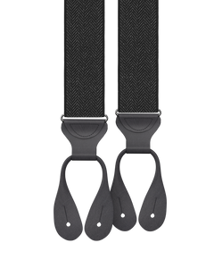 *New Limited Edition<br>Herringbone Black Suspenders - KK & Jay Supply Co.