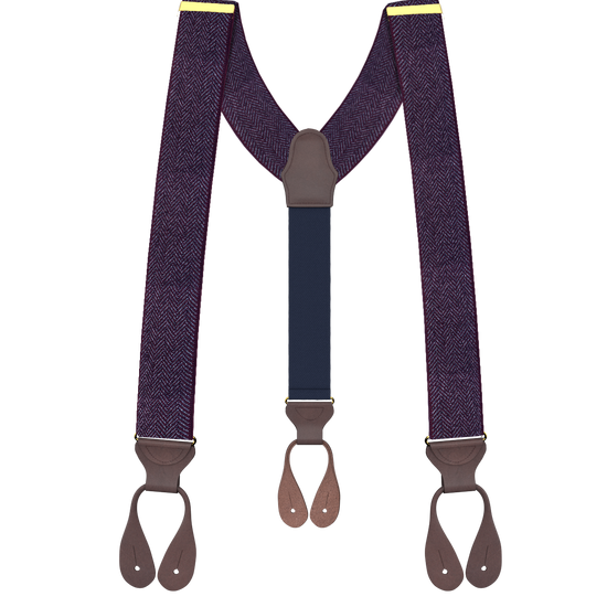 *New Limited Edition<br>Herringbone Maroon Suspenders - KK & Jay Supply Co.
