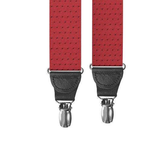 Jackson Dot Red Clip-on Suspenders - KK & Jay Supply Co.