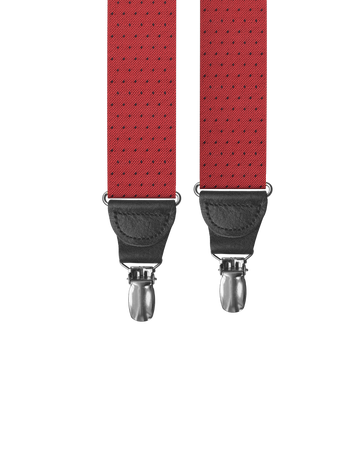 Jackson Dot Red Clip-on Suspenders - KK & Jay Supply Co.