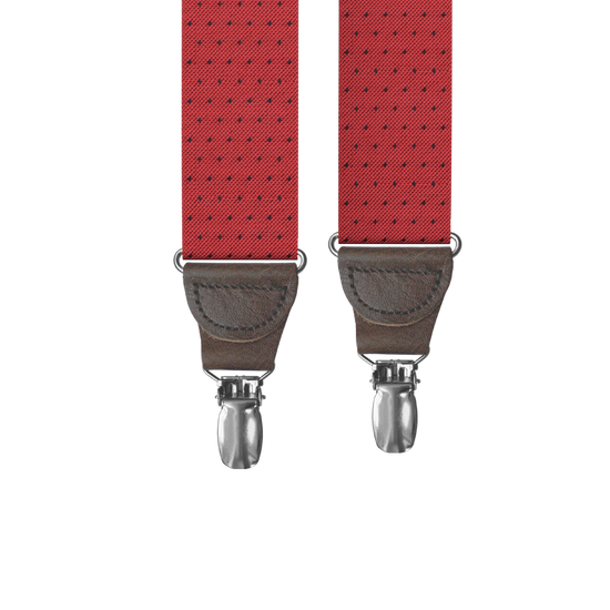Jackson Dot Red Clip-on Suspenders - KK & Jay Supply Co.
