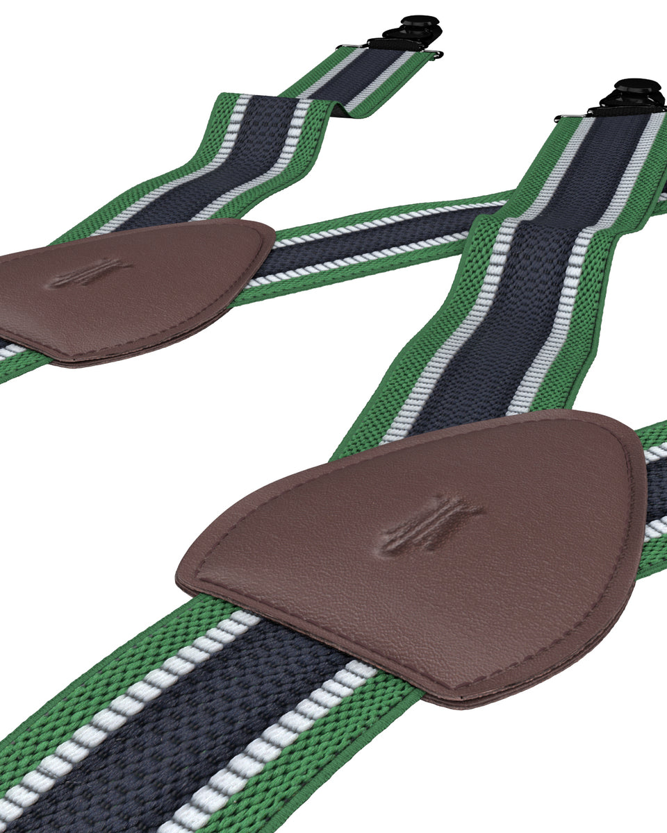 KK & Jay Supply Co. Shirttail Garters Fieldston Green Shirt Stays