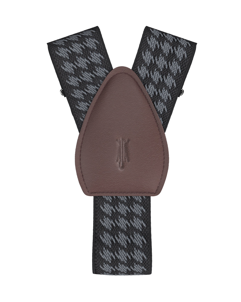 KK & Jay Supply Co. Shirttail Garters Houndstooth Black Shirt Stays