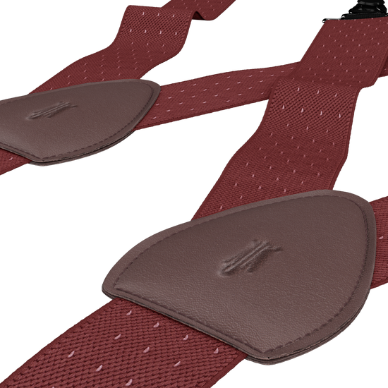 Jackson Dot Maroon White Shirttail Garters - KK & Jay Supply Co.