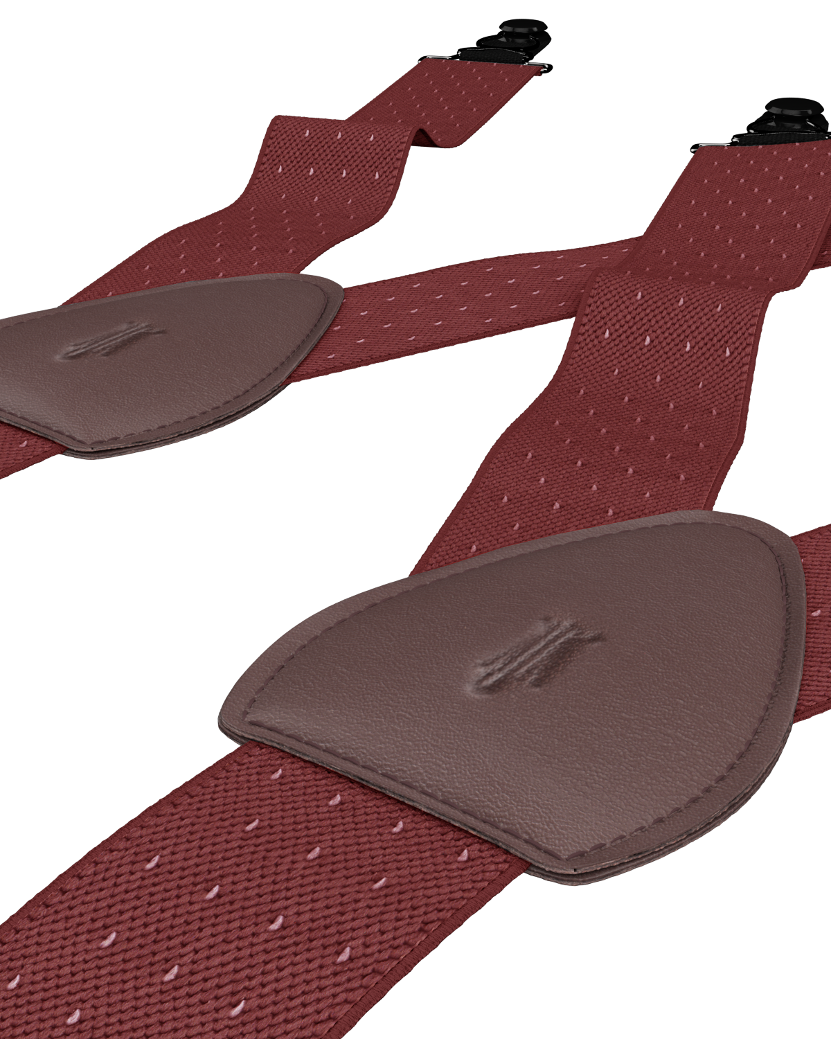 Jackson Dot Maroon White Shirttail Garters - KK & Jay Supply Co.