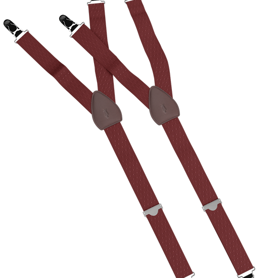 Jackson Dot Maroon White Shirttail Garters - KK & Jay Supply Co.