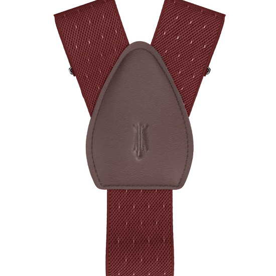 Jackson Dot Maroon White Shirttail Garters - KK & Jay Supply Co.
