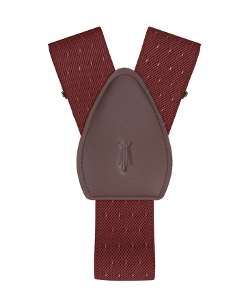 Jackson Dot Maroon White Shirttail Garters - KK & Jay Supply Co.