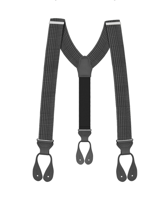 Pre-Order: Limited Edition<br>Glen Check Black Suspenders - KK & Jay Supply Co.