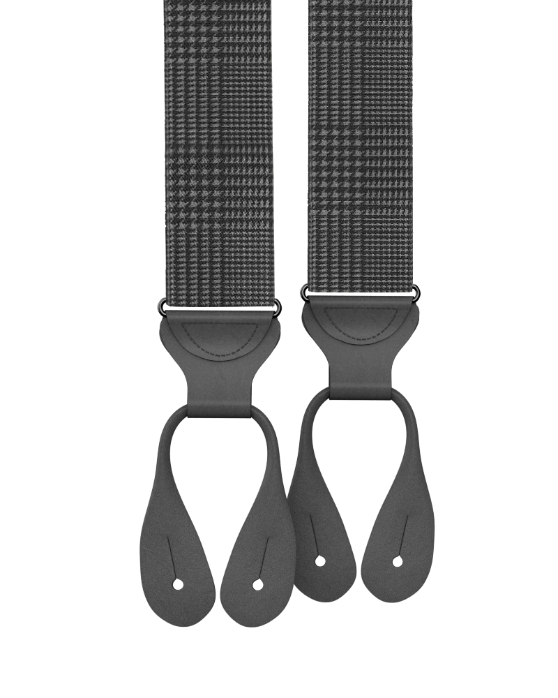 Pre-Order: Limited Edition<br>Glen Check Black Suspenders - KK & Jay Supply Co.