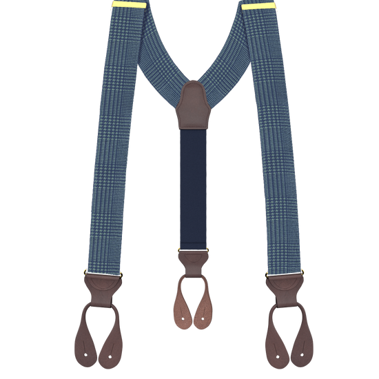 Pre-Order: Limited Edition<br>Glen Check Navy Suspenders - KK & Jay Supply Co.